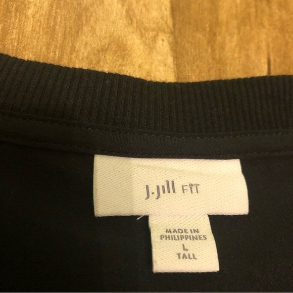 J Jill Fit Black Crew Neck Stretchy Lightweight Tee Womens Size Large Workout - Picture 3 of 5